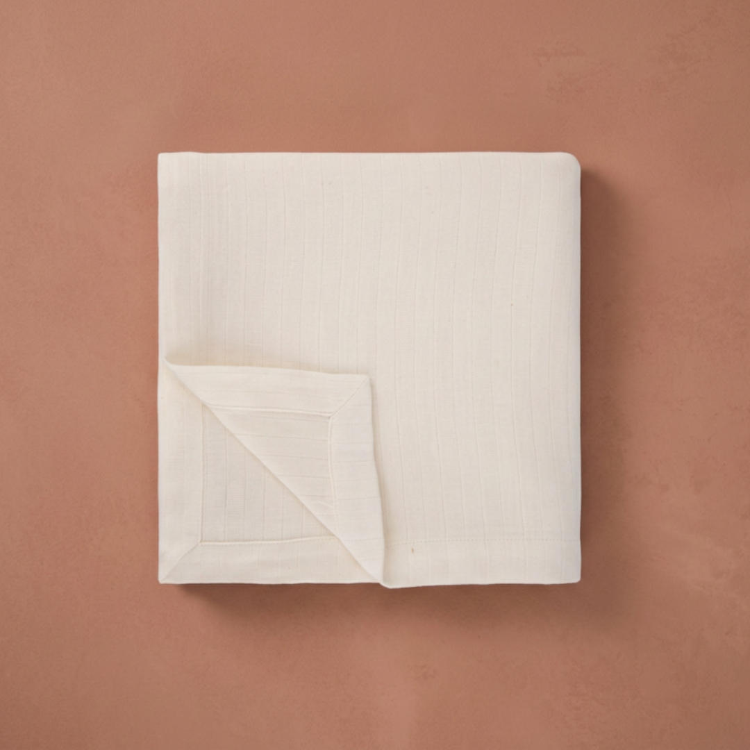The Baby Blanket - Undyed Organic Cotton Muslin, 100 × 100 cm