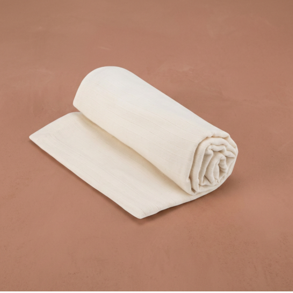 The Baby Blanket - Undyed Organic Cotton Muslin, 100 × 100 cm
