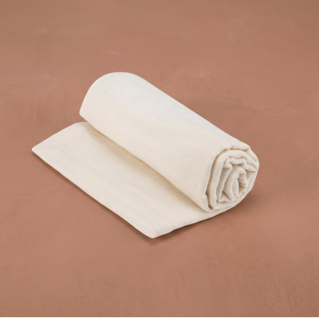 The Baby Blanket - Undyed Organic Cotton Muslin, 100 × 100 cm